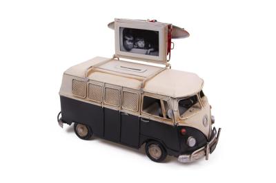 Dekoratif Metal Minibüs Çerçeveli ve Kumbaralı